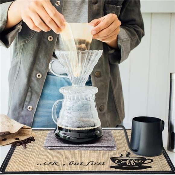 2 Pieces Coffee Bar Mat,Coffee Bar Accessories 20 x14 Inch Coffee Bar Decoration - Picture 3 of 6